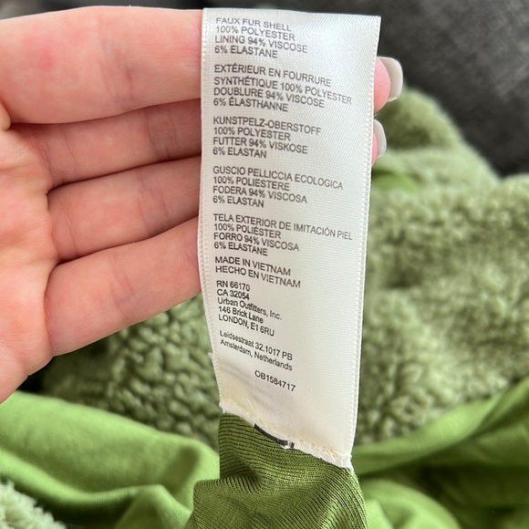 NWT FREE PEOPLE JOPLIN COZY JACKET WOMENS PISTACHIO FAUX SHERPA - Picture 5 of 5